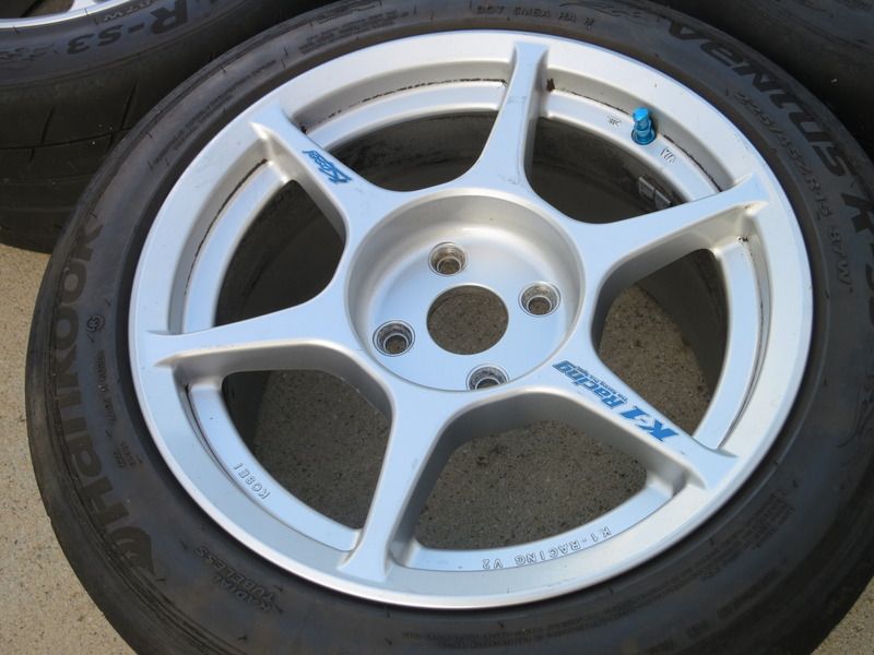 SOLD 15x8 +35 Kosei K1 Racing Wheels w/ 225/45 Hankook RS3 Central